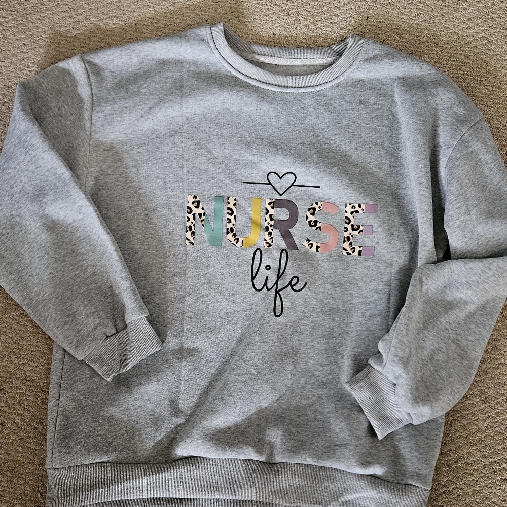 Gray 'Nurse Life' Sweatshirt
